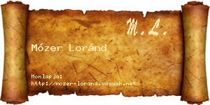 Mózer Loránd névjegykártya